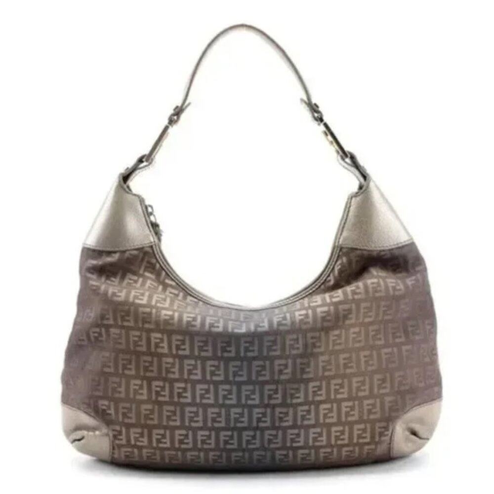 FENDI Vintage Women's Gold Ombré Metallic Zucchino Hobo Handbag